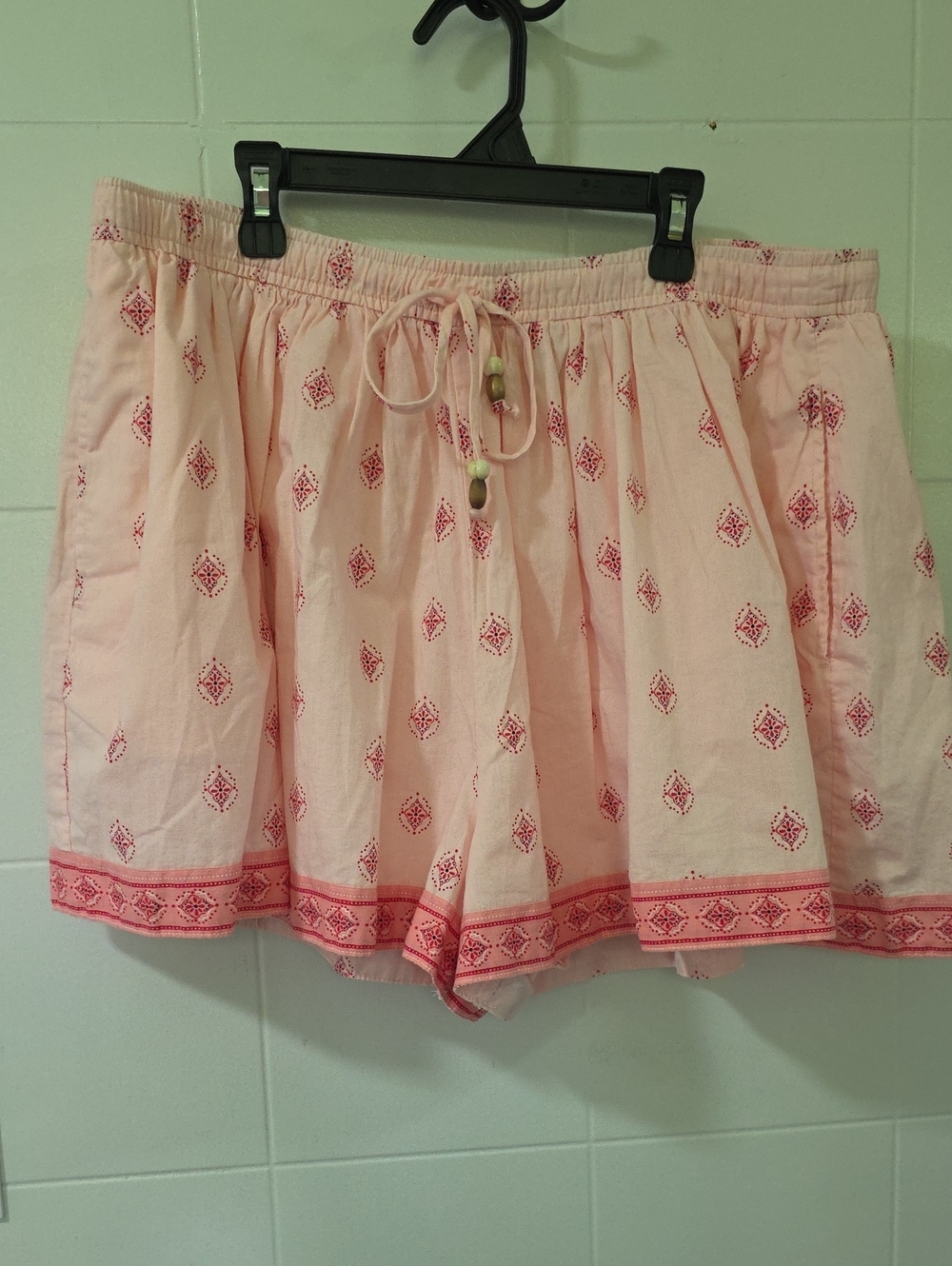 Old Navy Light Pink Drawstring Embroidered Athletic Shorts